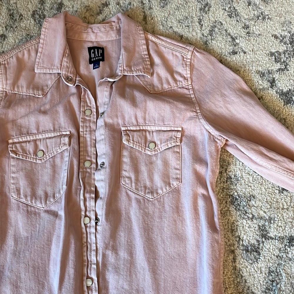 Pink chambray button up